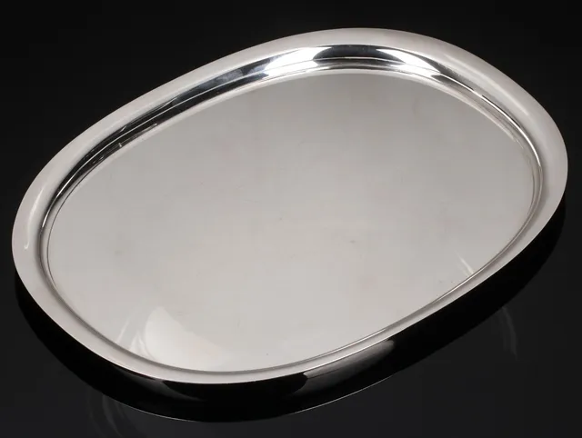 Piet Hein for Georg Jensen. Elliptical tray in sterling silver