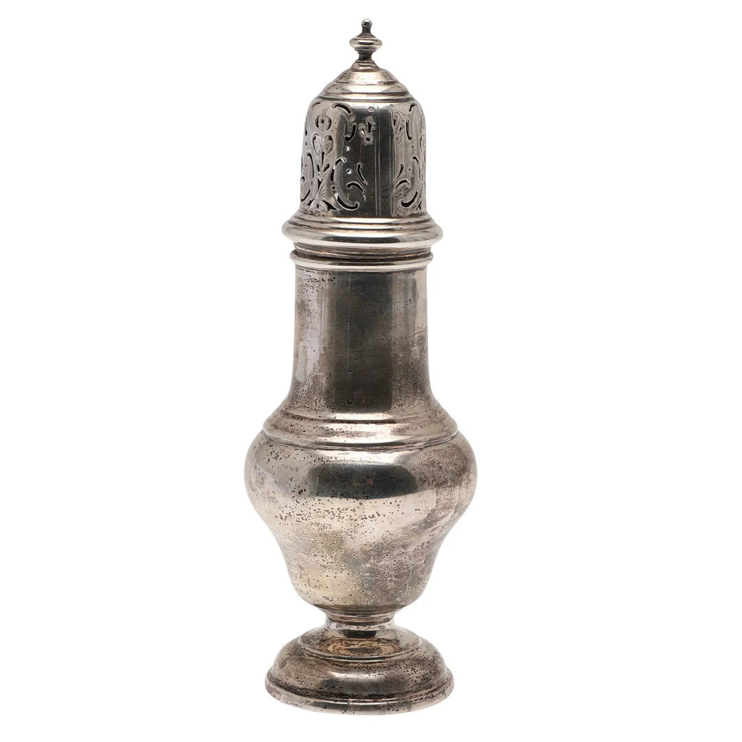 A GEORGE V SILVER SUGAR CASTER. — Silver — Lawrences Auctioneers