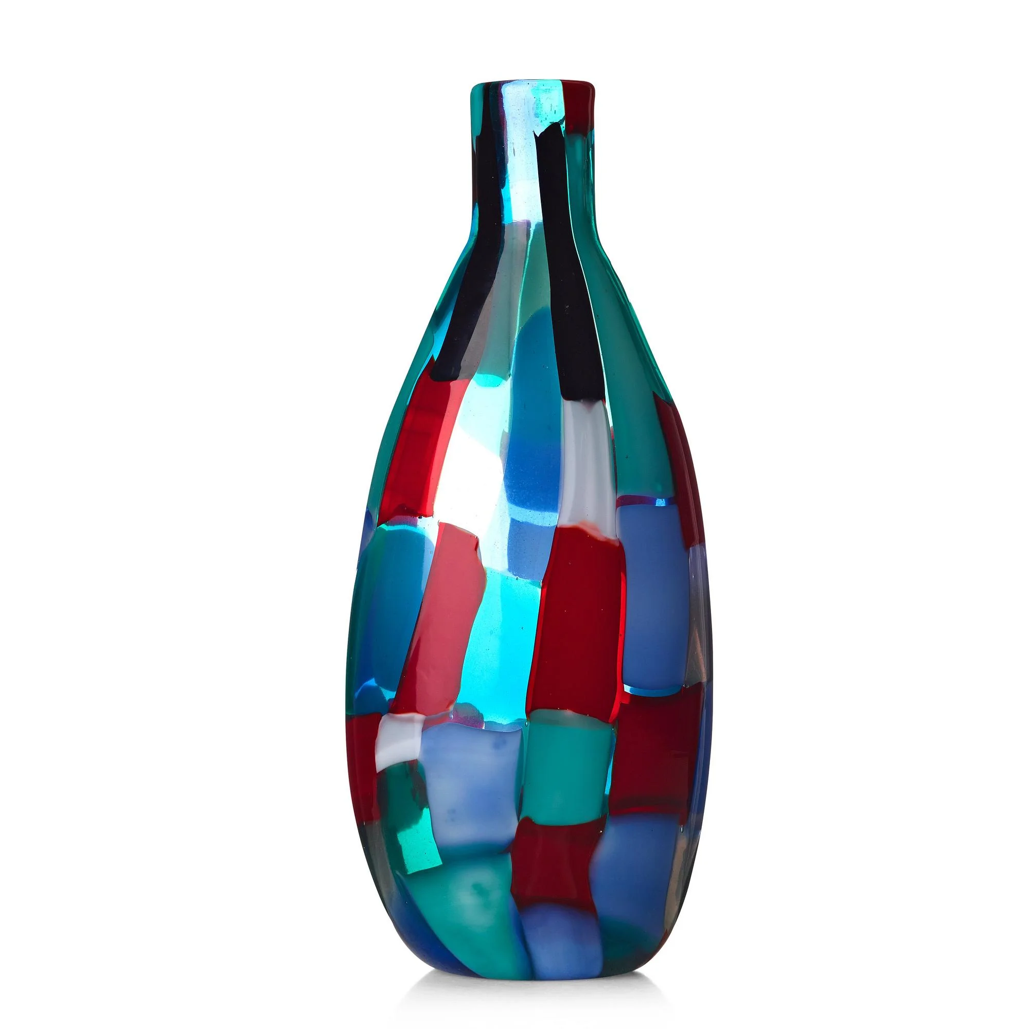 Fulvio Bianconi, flaska, glas "Pezzato", Venini, Italien, 1950-tal, — Bukowskis