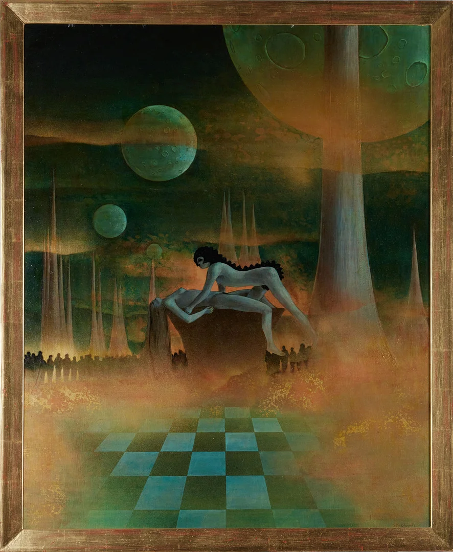 PHILIPPE COLLAGE (född 1943): Quatre Astres, olja på pannå, signerad. — Paintings — Stockholms Auktionsverk Magasin 5