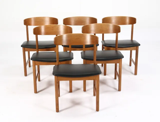 Danish furniture manufacturer. Dining chairs, oak (6)