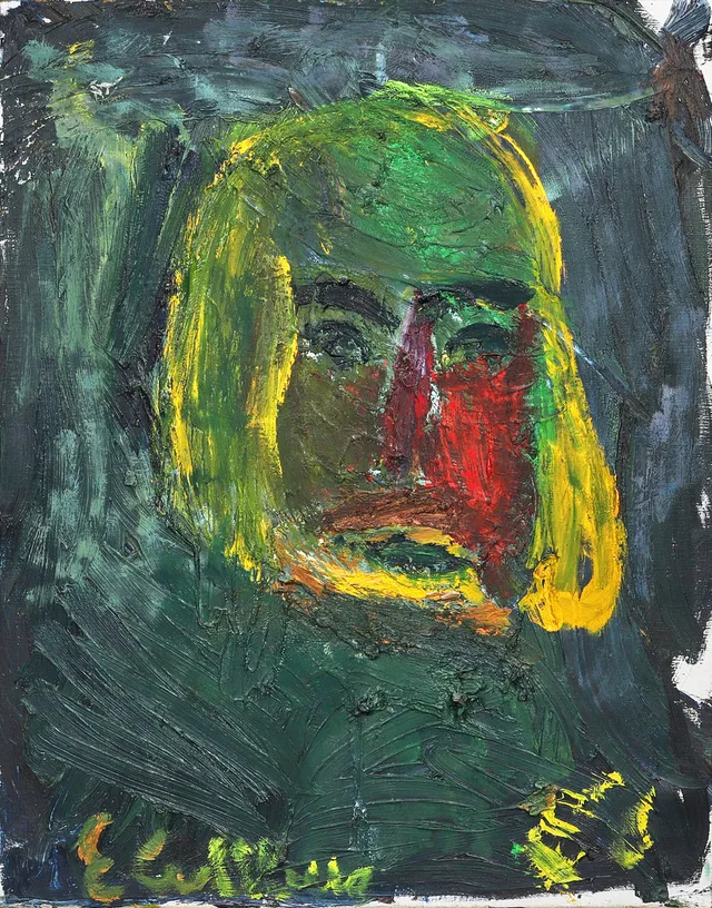 ERLAND CULLBERG. Ansikte, signerad E.Cullberg, olja på duk.