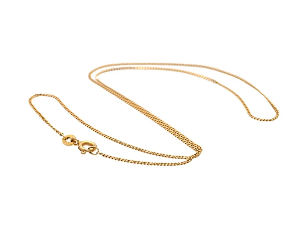 HALSKEDJA, 18K guld, pansarlänk, längd 39,5 cm, vikt 2,2 g. — Smycken/Halskedja — Kaplans