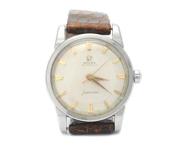 OMEGA, Seamaster, Cal 501, Serie nr. 16714243, Ref nr. CK 2846, Boett nr. 2846 14 SC / 2848, herrur, 34 mm, stål, automatisk, plexiglas, skadad urtavla, defekt, läderband, ca 1958.