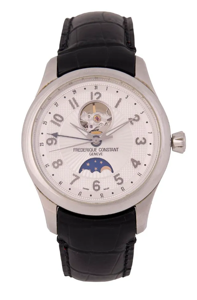 Frederique Constant: Maxime Moonphase of steel, ref. 361 601. Mechanical movement with automatic winding and moonphase indication. 2009.