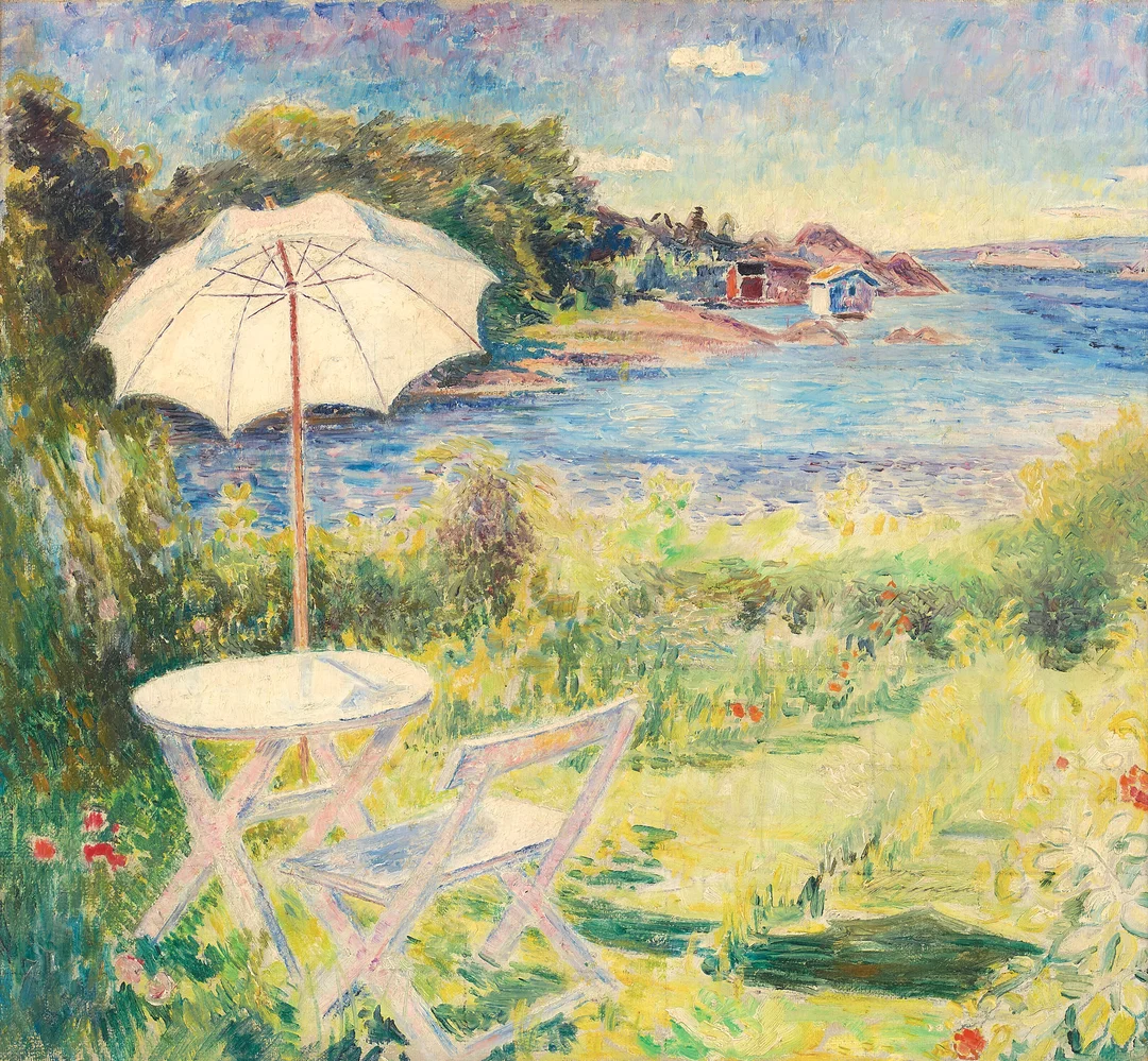 Kavli, Arne — Fra hagen på Rønnes — Kunst/Maleri — Blomqvist