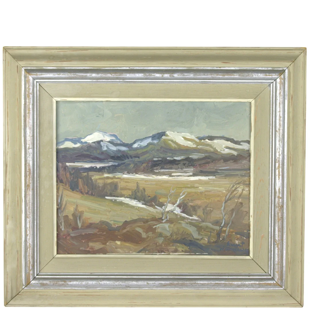 EVERT WERNBERG. Olja på pannå, "Vår från Jämtlandsfjällen" signerad. — Paintings — Höganäs Auktionsverk