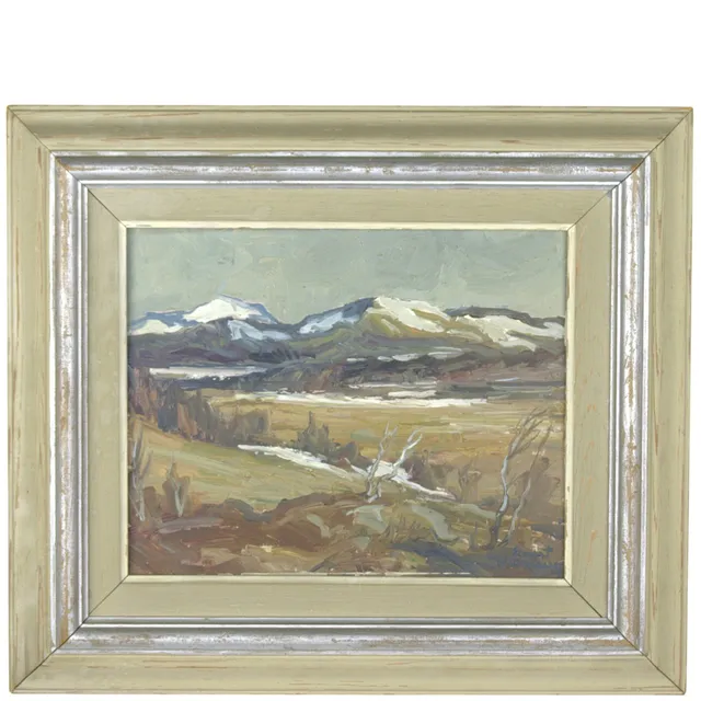 EVERT WERNBERG. Olja på pannå, "Vår från Jämtlandsfjällen" signerad.