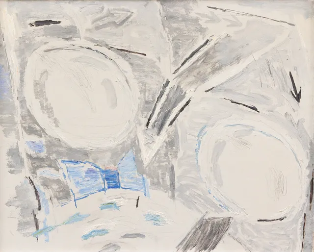 STAFFAN NIHLÉN (1929-2022). Komposition, olja på duk, signerad.