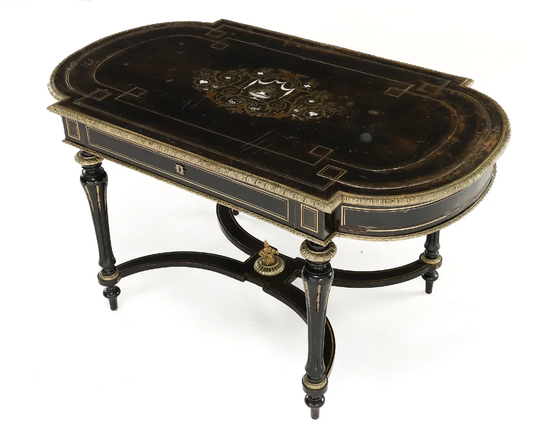 Napoleon III table in the Boulle manner, c. 1860 — Furniture/Coffee tables, occasional tables — Lauritz