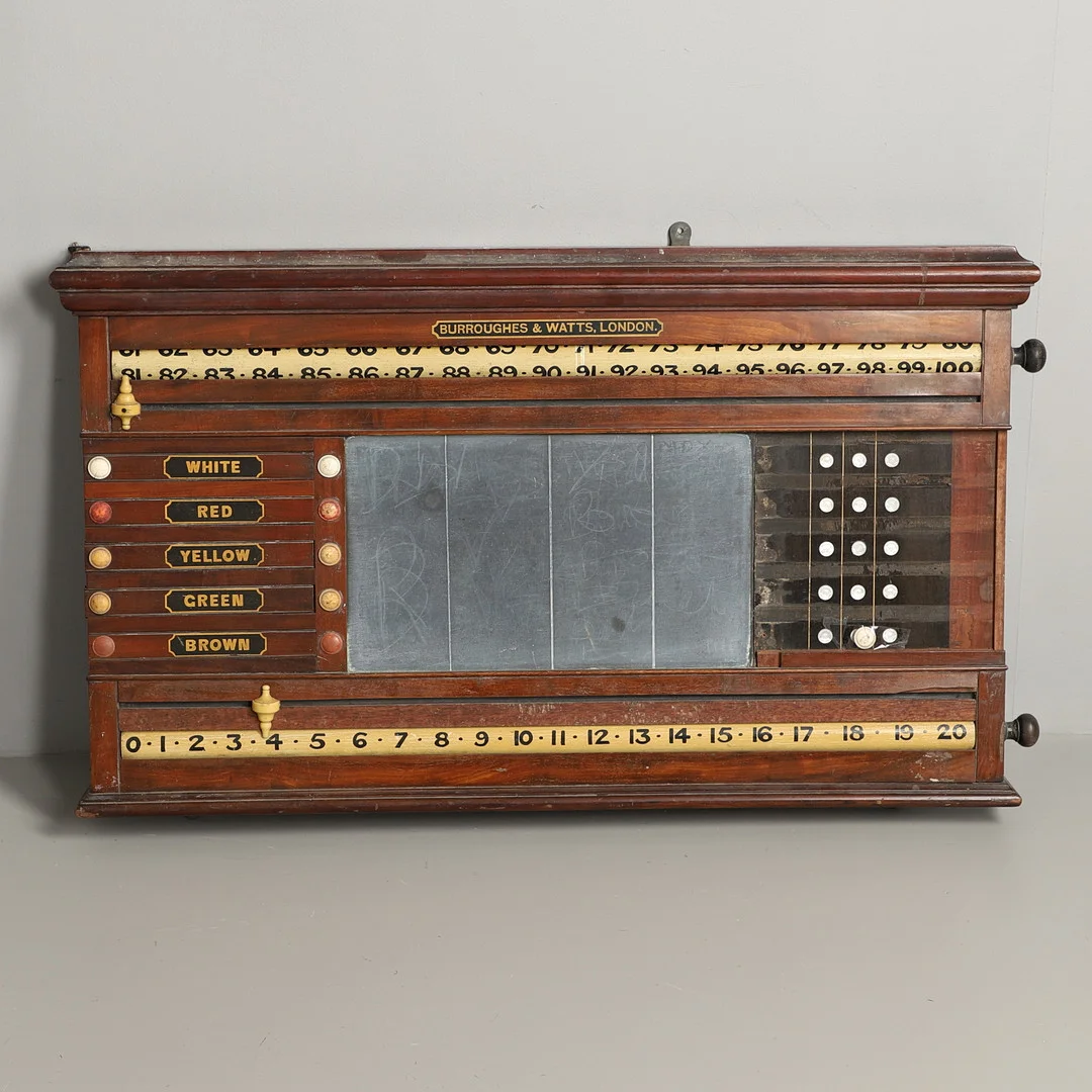 VINTAGE BURROUGHES & WATTS BILLIARD/SNOOKER SCOREBOARD. — Miscellaneous — Lawrences Auctioneers