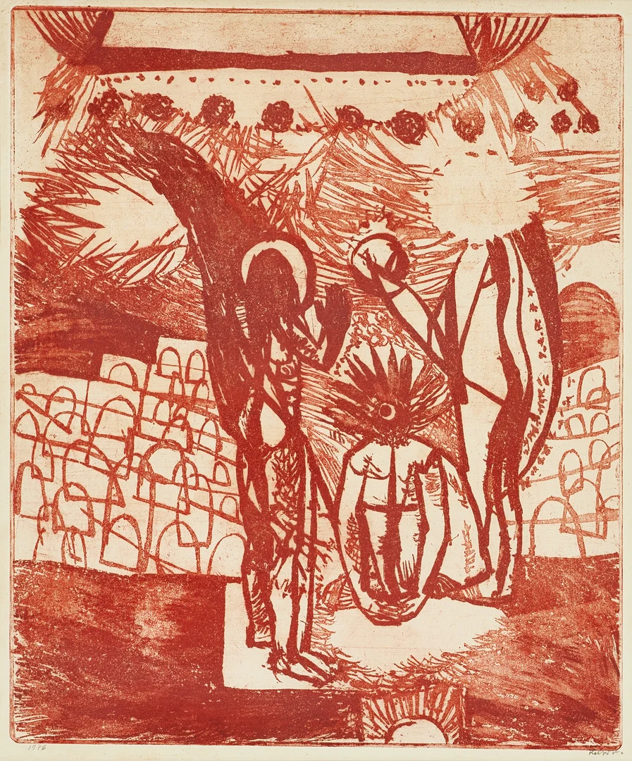 HERMAN TALVIK (ESTLAND/SVERIGE, 1906-1984). "Pärast sunma" (Efter döden), signerad och dateras 1976, träsnitt. — Engravings & Prints — Crafoord Auktioner Stockholm