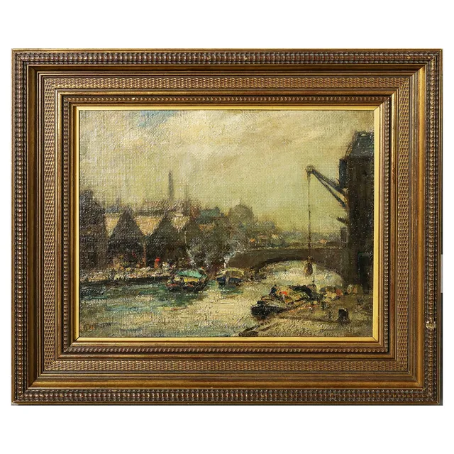 GOTTFRID OLSSON. Quayside and Bridge Stockholm.