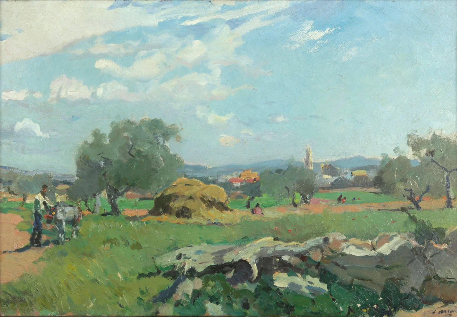 JOAQUIM MIR TRINXET. PAISAJE, ÓLEO SOBRE LIENZO. FIRMADO J. MIR. — Paintings — Barcelona Auctions