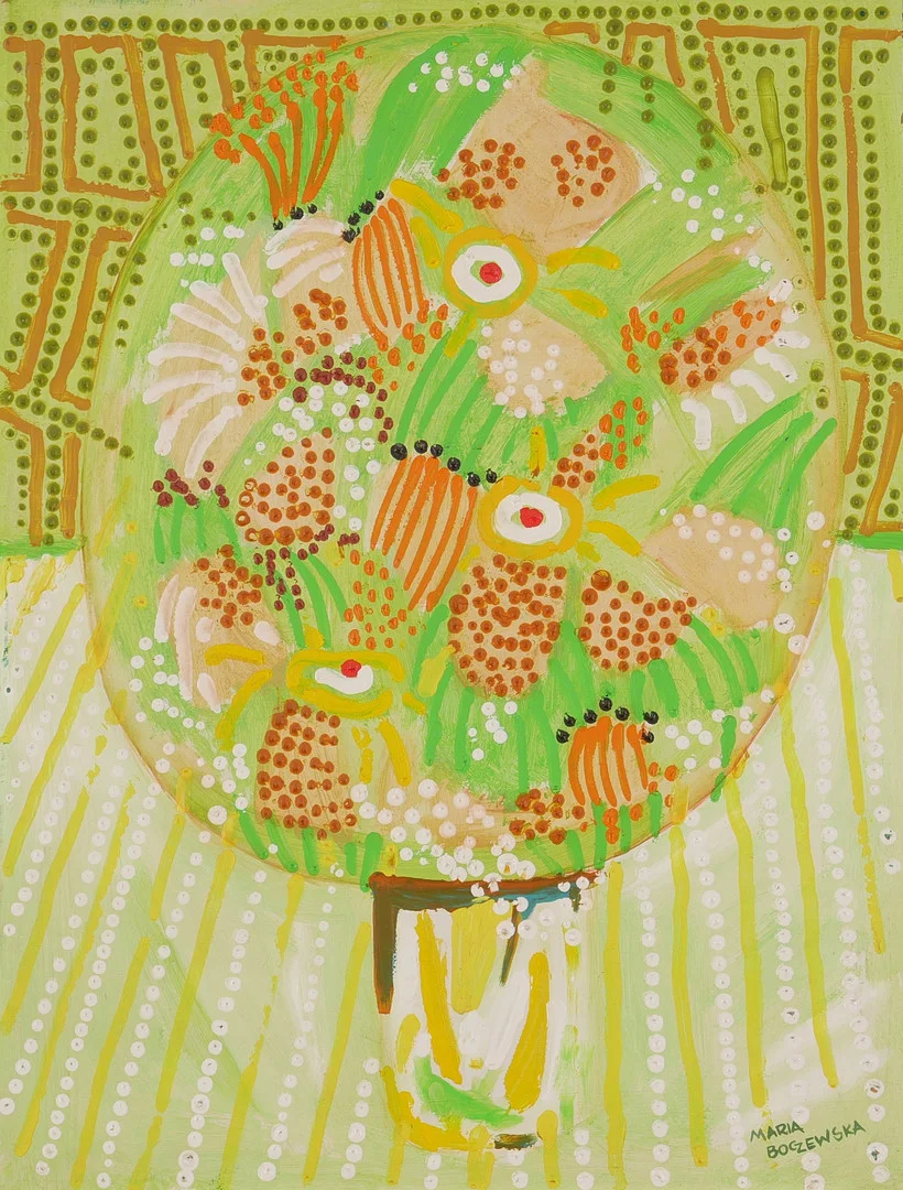 MARIA BOCZEWSKA. Olja på pannå, signerad och daterad 1967. — Paintings — Auktionsfirma Kenneth Svensson i Kalmar