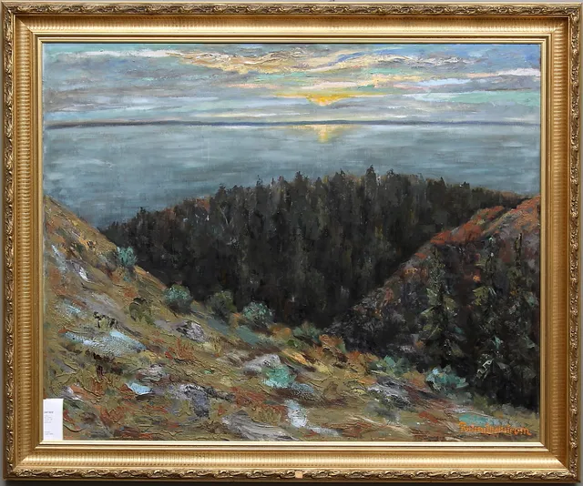 RUBEN WALLSTRÖM. "Omberg". Olja på duk, signerad.