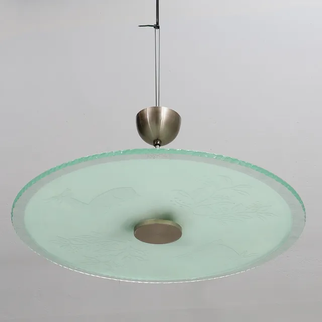 TAKLAMPA, "plafond", Glas,metall, Art Deco, 1920/30-tal.