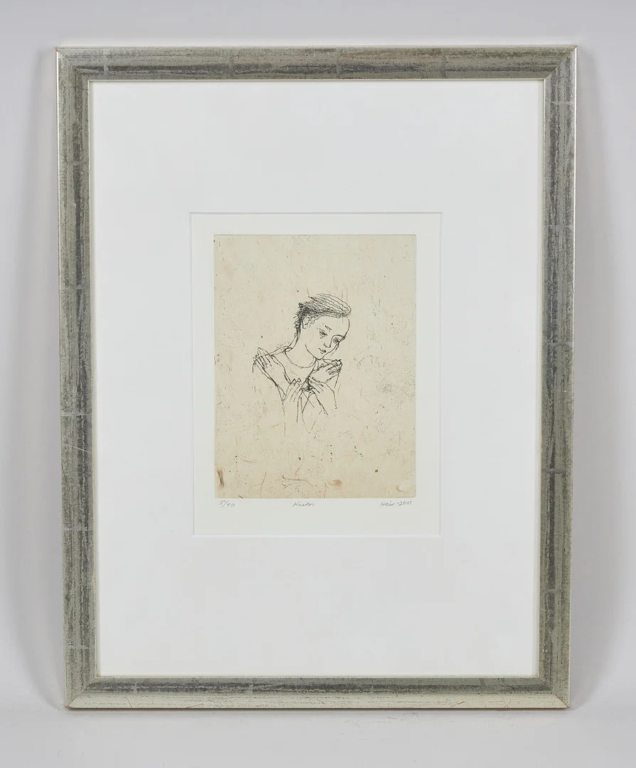 OUTI HEISKANEN (1937-2022). "Tack", signerad samt daterad 2001, etsning, 5/40. — Engravings & Prints — Stockholms Auktionsverk Helsinki