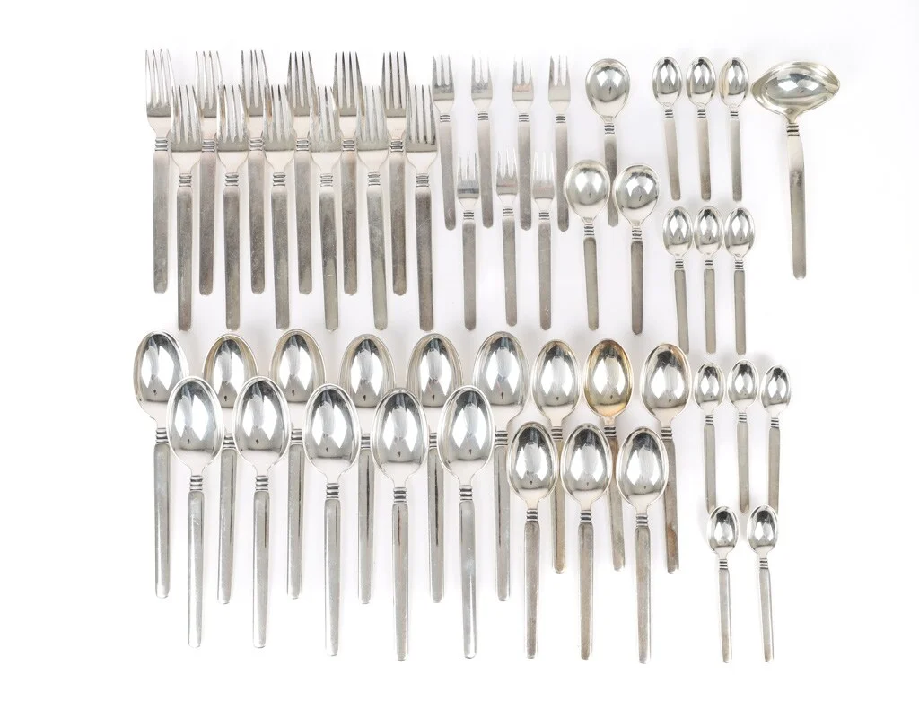 Horsens Silverware Factory. Silver cutlery, 'Windsor' (51) — Silver, bronze, copper and pewter/Silver flatware — Lauritz