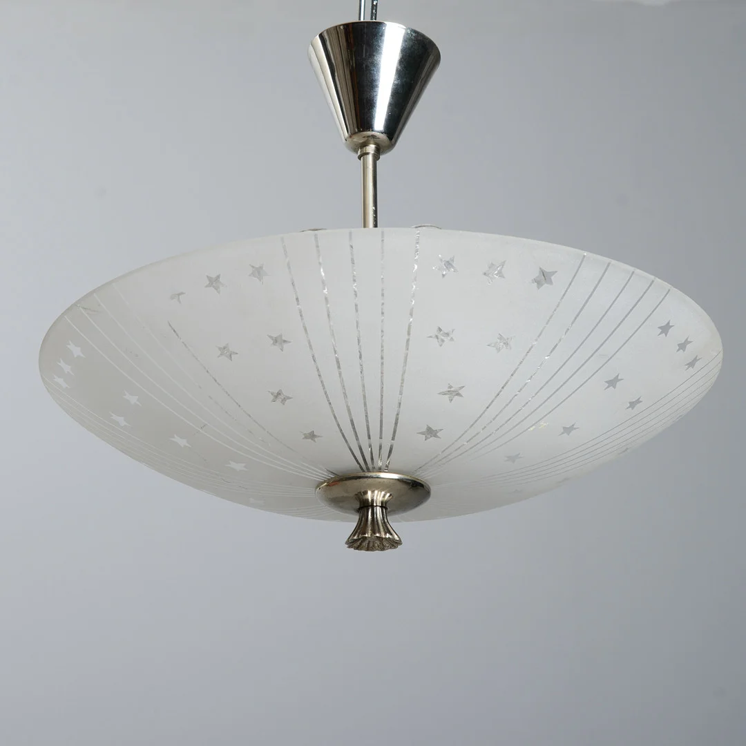 TAKLAMPA, Orrefors, 1940/50-tal. — Ceiling lights — Formstad Auktioner