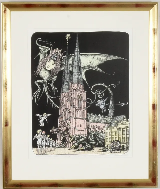 HANS ARNOLD. Handkolorerad litografi.