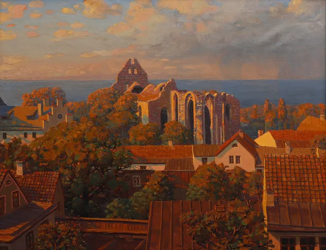 THEODOR JÖNSSON. VY ÖVER VISBY.
