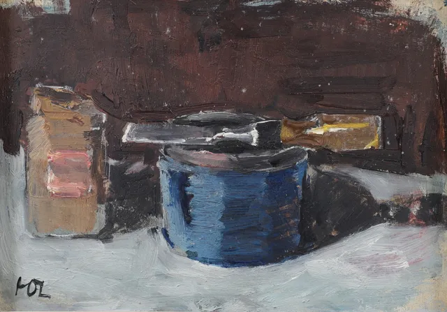HANS OSVALD LARSSON. "Humle....", olja på pannå, signerad.