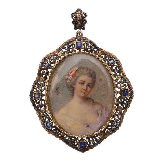 A 19TH CENTURY PORTRAIT MINIATURE PENDANT.