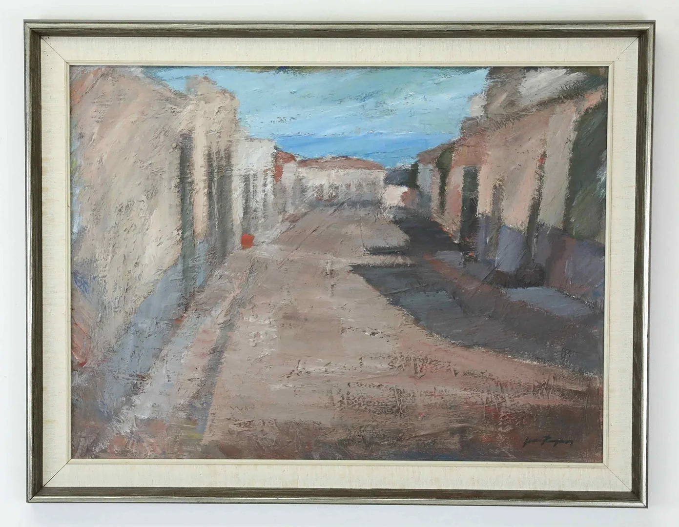 JEAN RAGNAR. Olja på duk, "Bygata med hus Spanien", signerad. — Paintings — Hälsinglands Auktionsverk