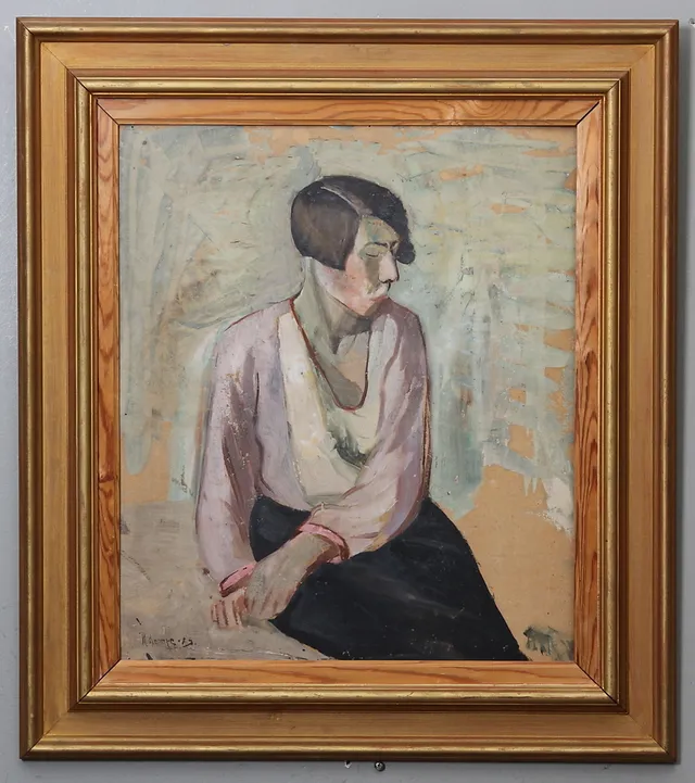 ROLAND KEMPE. Kvinnostudie. Signerad och daterad -25.