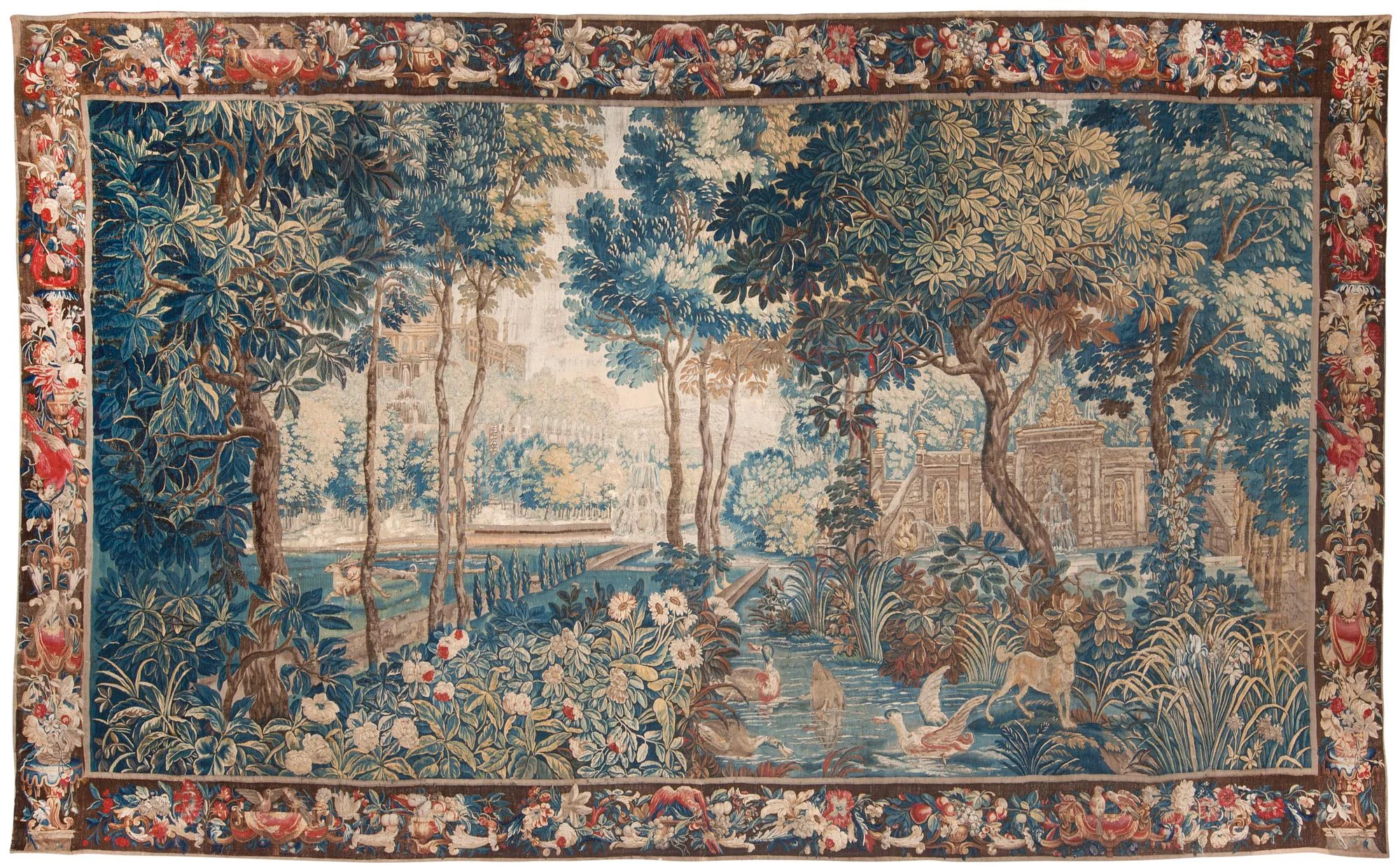 VÄVD TAPET. Gobelängteknik. 298,5 x 508 cm. Frankrike 1700-talets början. — Bukowskis