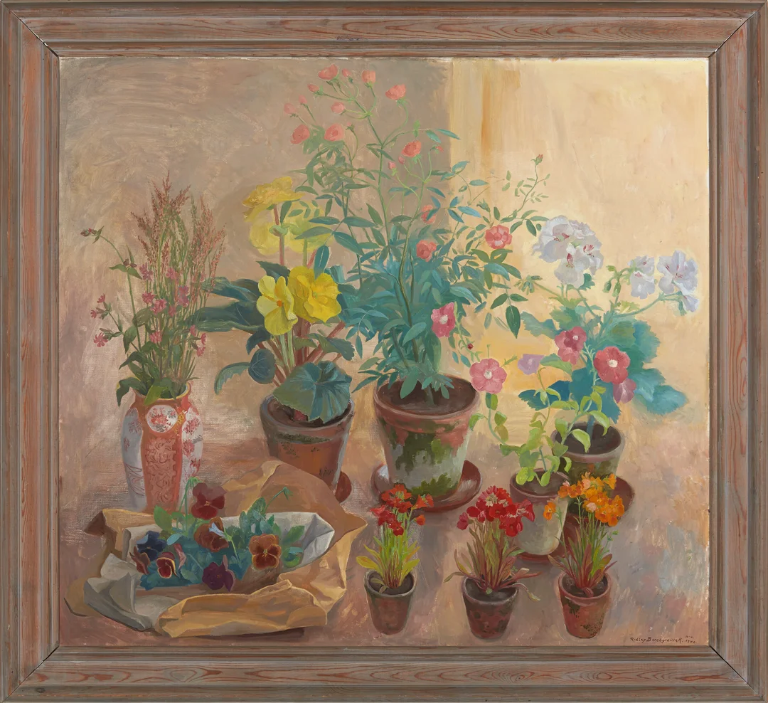 Borchgrevink, Ridley — Opstilling med blomster, 1940 — Kunst/Maleri — Blomqvist