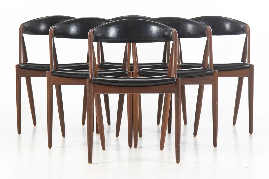 Kai Kristiansen for Schou Andersen Furniture Factory. Set of 6 teak chairs, model '31' (6) — Furniture/Chairs — Lauritz