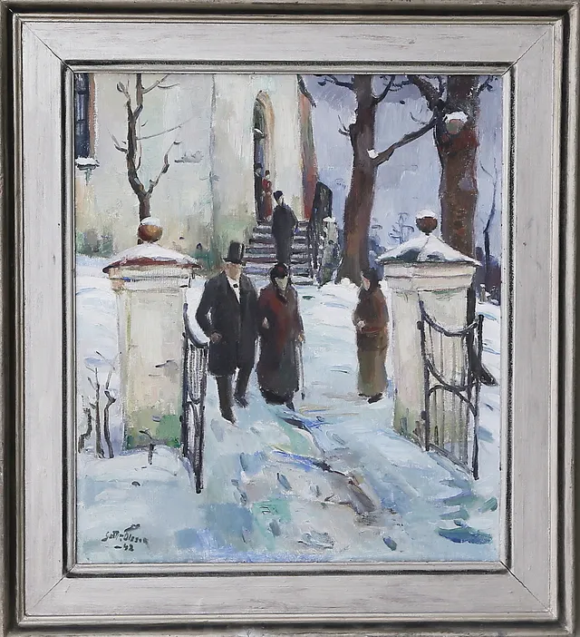 GOTTFRID OLSSON. Olja på duk, signerad.