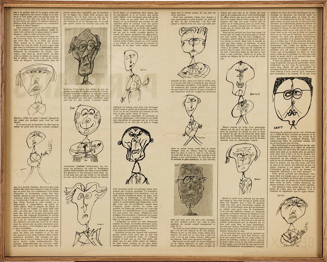 JEAN DUBUFFET. "Portraits" _ Galleri-invitation - Galerie René Drouin, Paris, 1947. — Engravings & Prints — Stockholms Auktionsverk Magasin 5