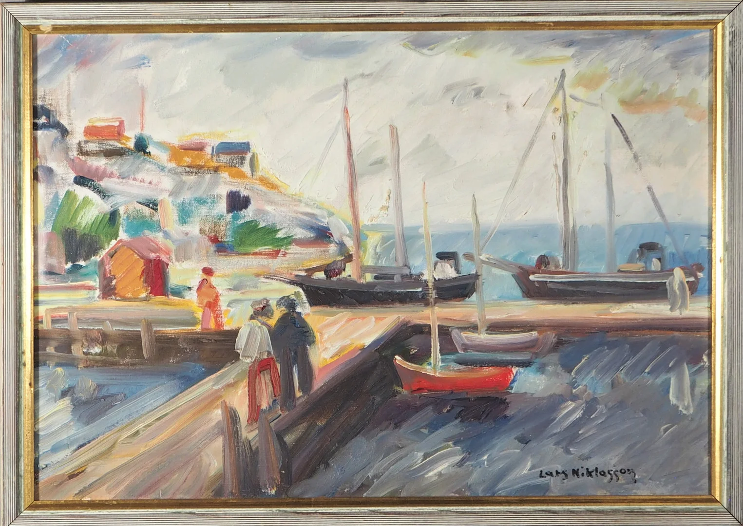 LARS NIKLASSON. olja på duk, "Fjällbacka", Bohuslän, signerad. — Paintings — Lysekils Auktionsbyrå