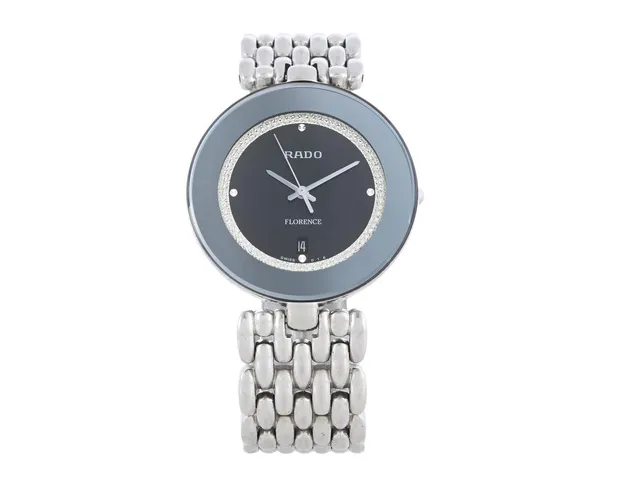 RADO, Florence, Serie nr. 11509142, Boett nr. 129.3742.4, damur, 32,5 mm, stål, quartz, safirglas, datum, urverk ej signerat, integrerad originallänk, viklås, Ref nr. 02692, ca 2000.