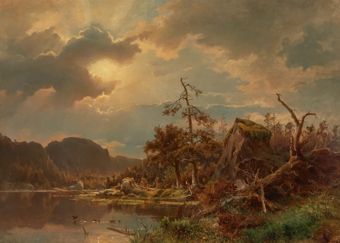 Müller, Morten — Skogslandskap, 1866 — Kunst/Maleri — Blomqvist