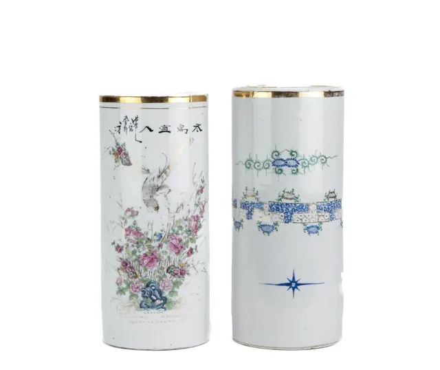 Two Chinese porcelain hat stands, 1900s (2)