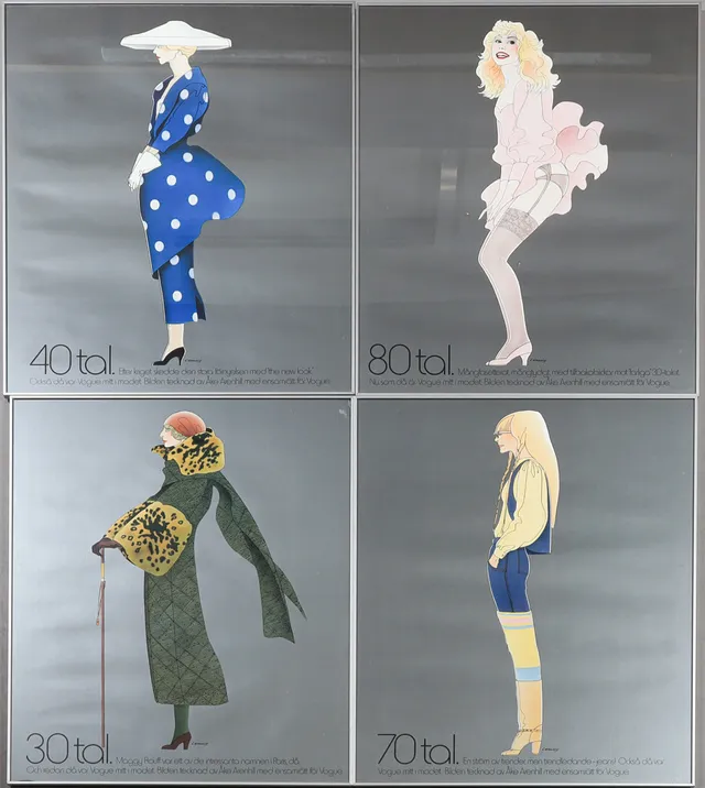 ÅKE ARENHILL. Plancher, 4 stycken, Vogue, offsettryck.