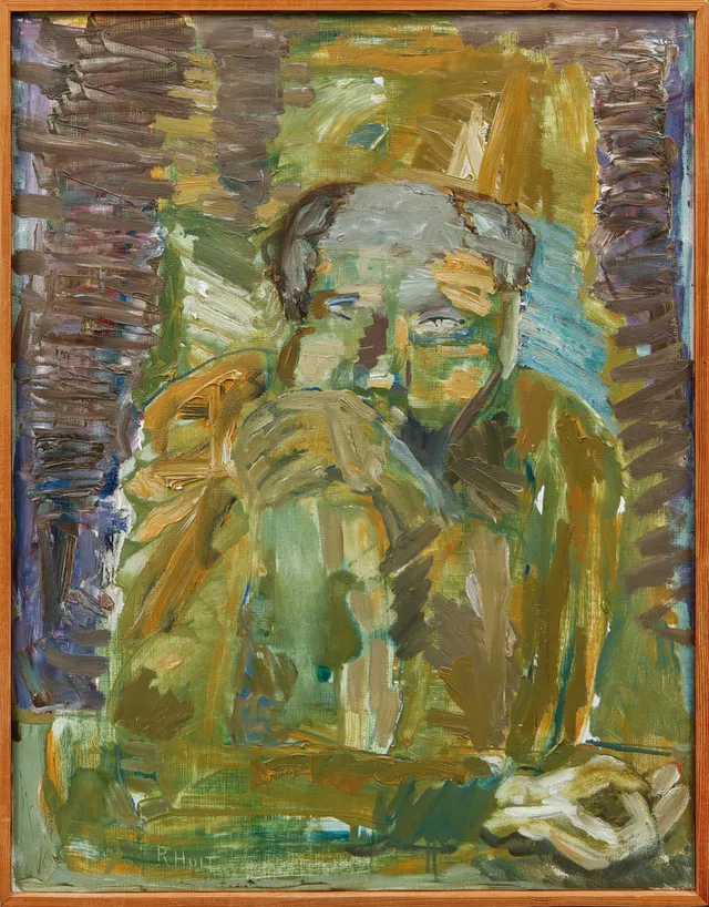 RAGNAR HULT. Figural komposition, olja på duk, signerad.