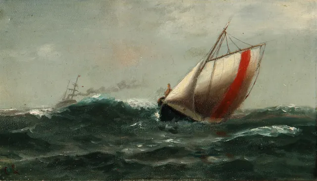 Carl Locher. Navy with ships