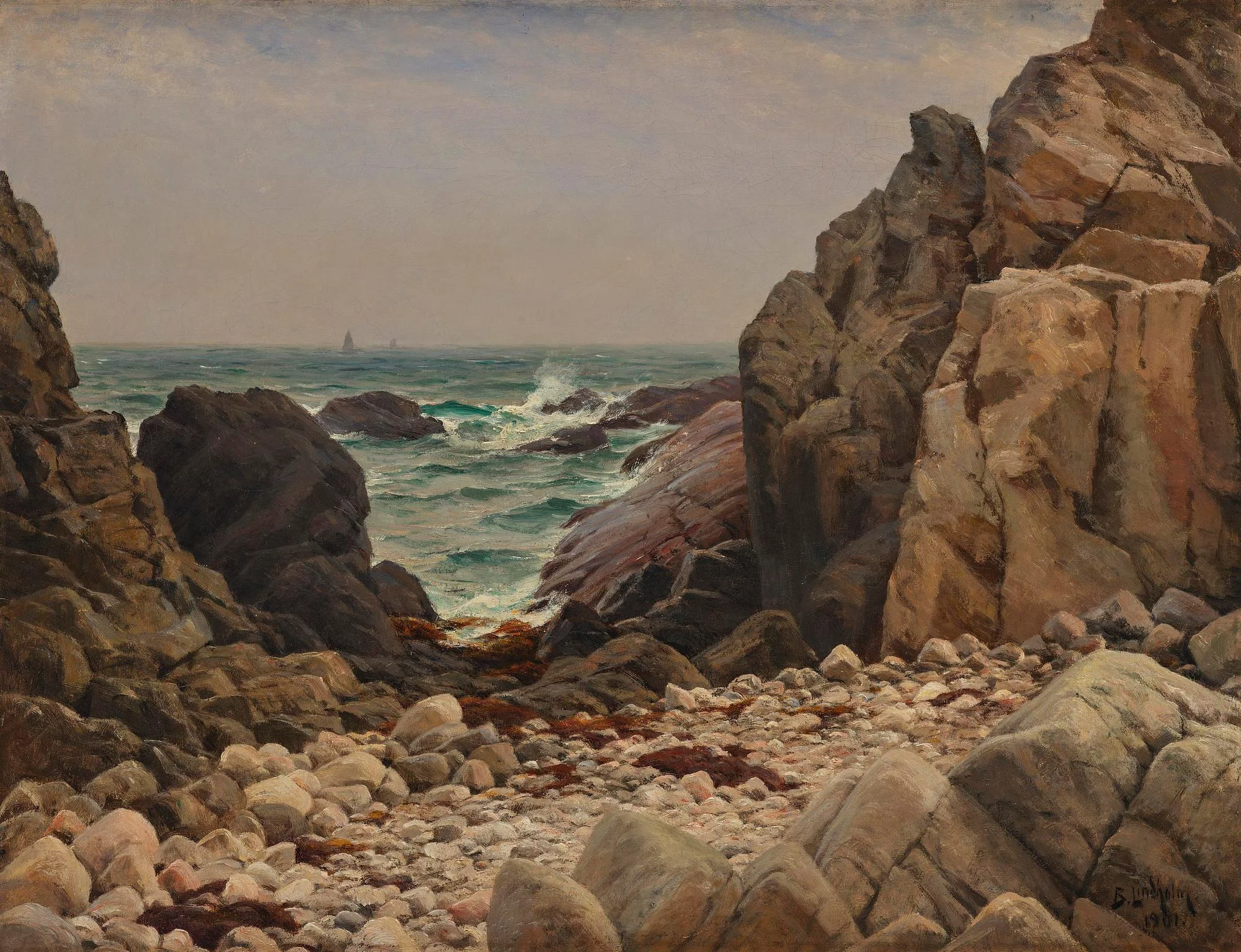 Berndt Lindholm, Vågor mot klipporna. — Bukowskis
