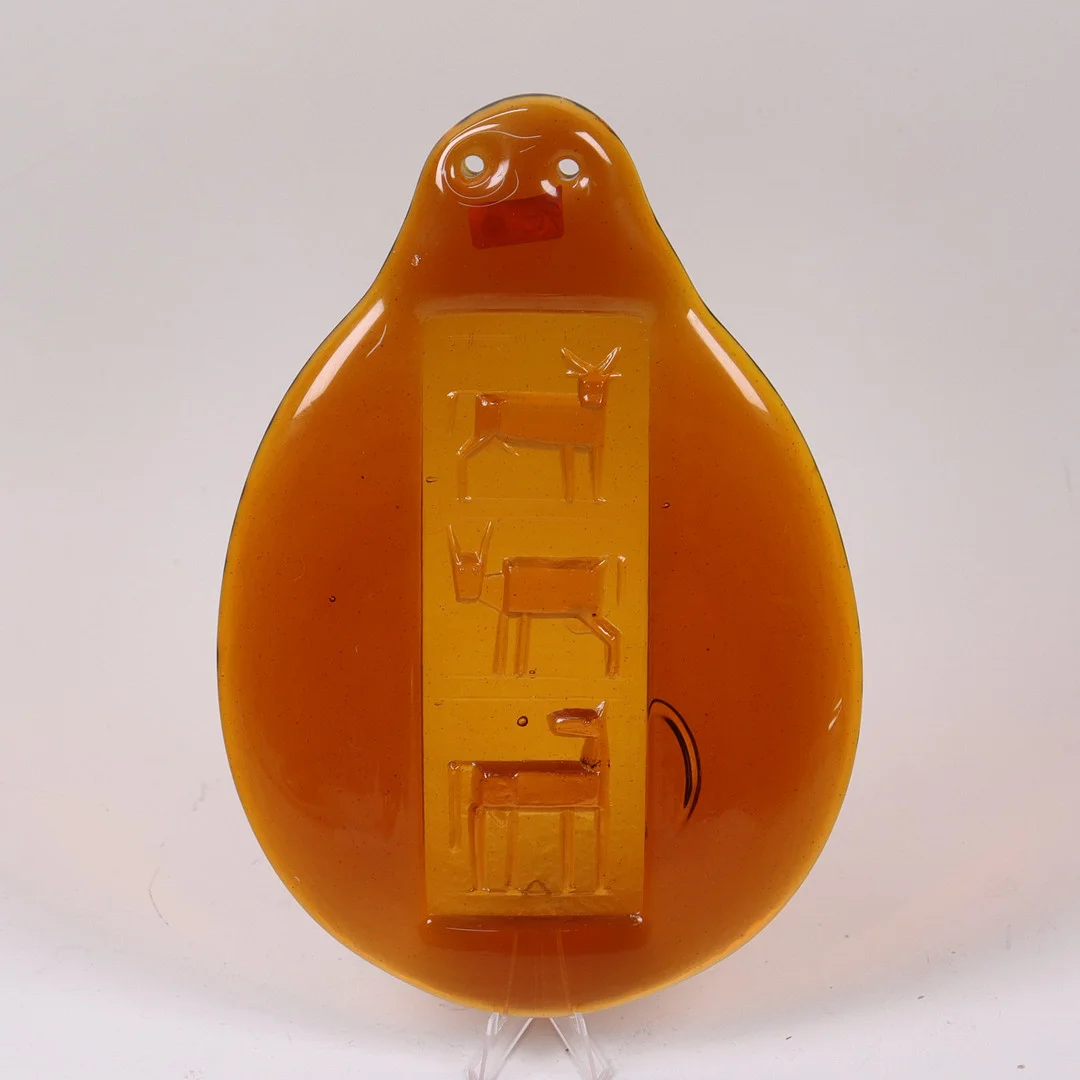 ERIK HÖGLUND. fönsterhänge, glas, Boda, tjurar, 1960/1970-tal. — Art glass — Markus Auktioner