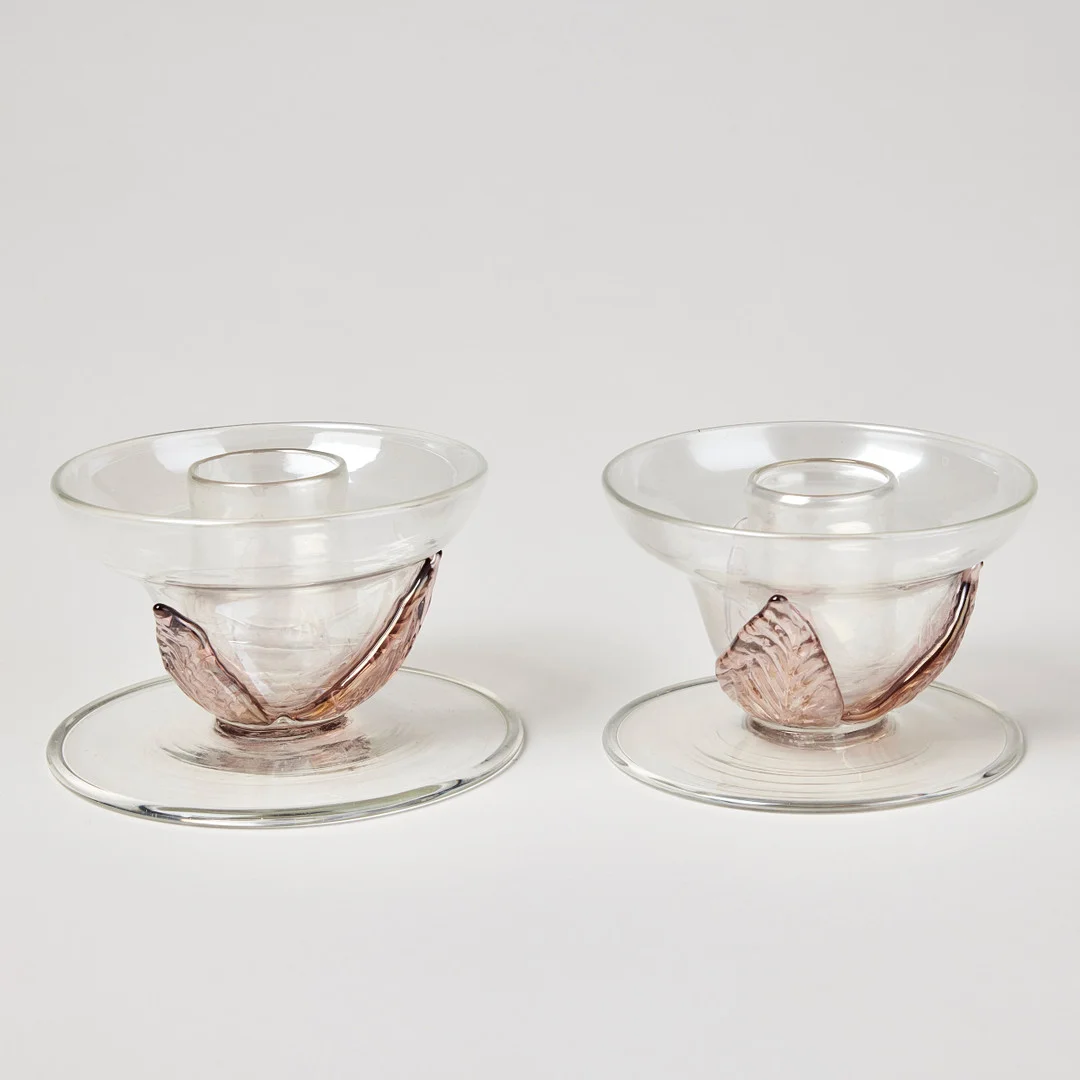 MVM CAPPELLIN & CO.. Ljusstakar, 1 par, Italien 1930-tal. — Art glass — Stockholms Auktionsverk Fine Art