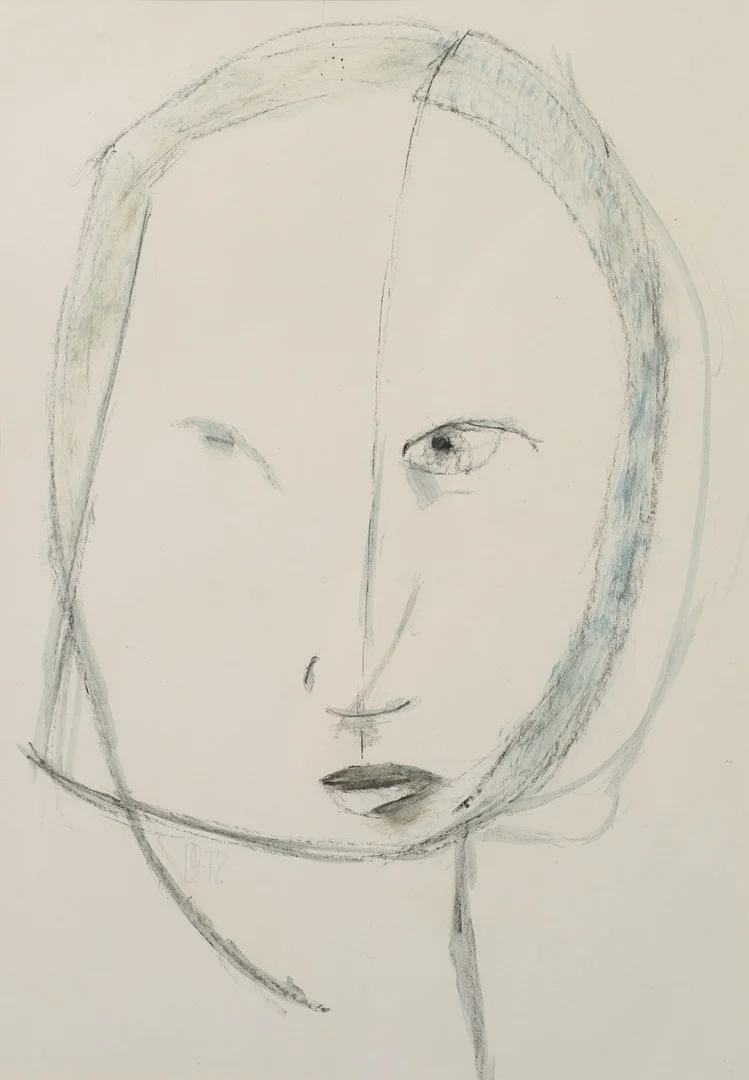 OLLE GUSTAFSSON. Porträtt, blandteknik, signerad samt daterad -72. — Paintings — Formstad Auktioner