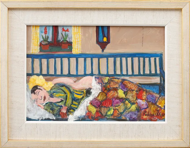 RICHARD KRANTZ. Oljemålningar, 2 st, på pannå, signerade.