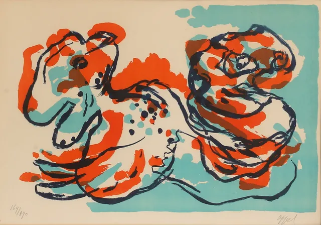 KAREL APPEL. Färglitografi, signerad och numrerad.
