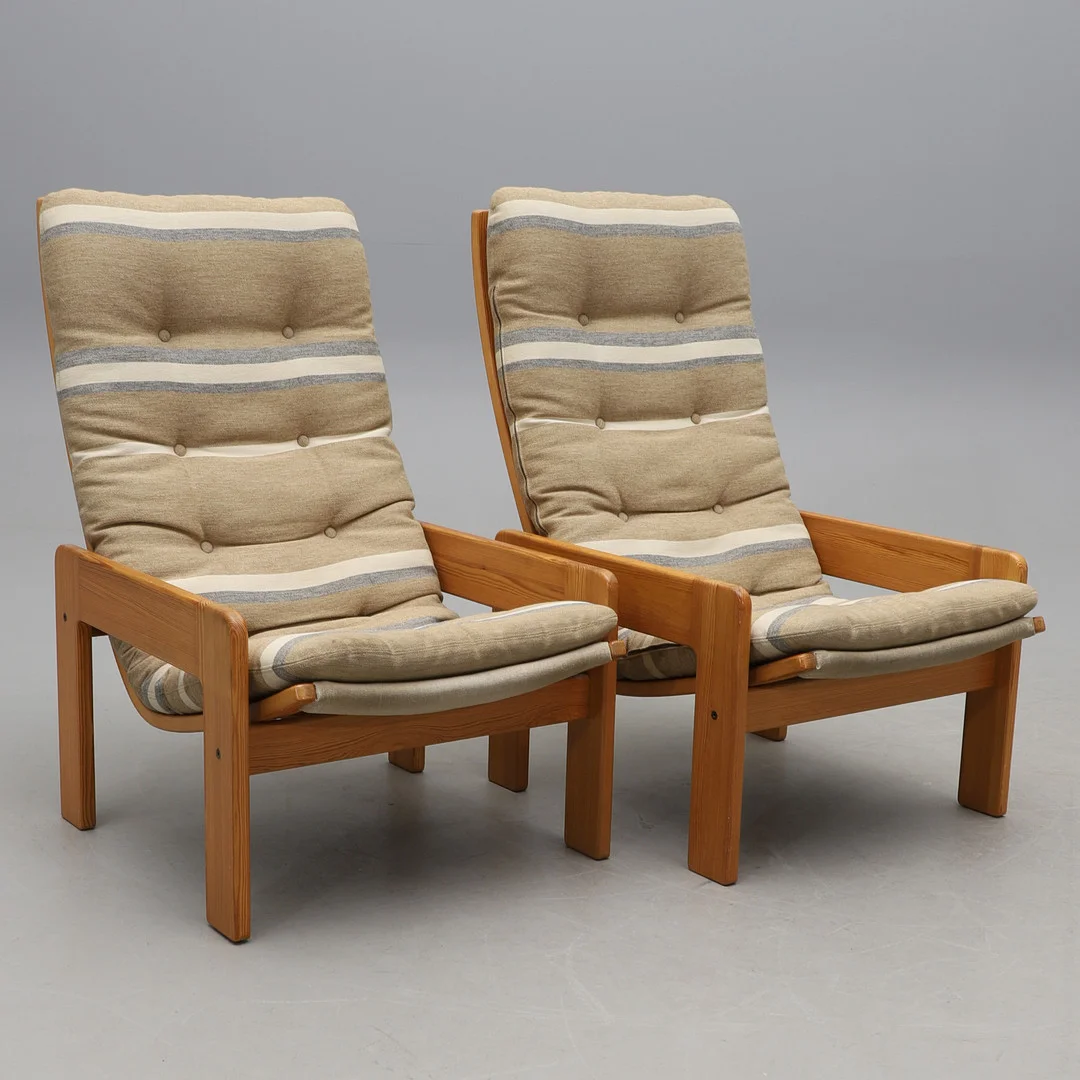 YNGVE EKSTRÖM. FÅTÖLJER, ett par, Swedese. — Armchairs & Chairs — Crafoord Auktioner Malmö