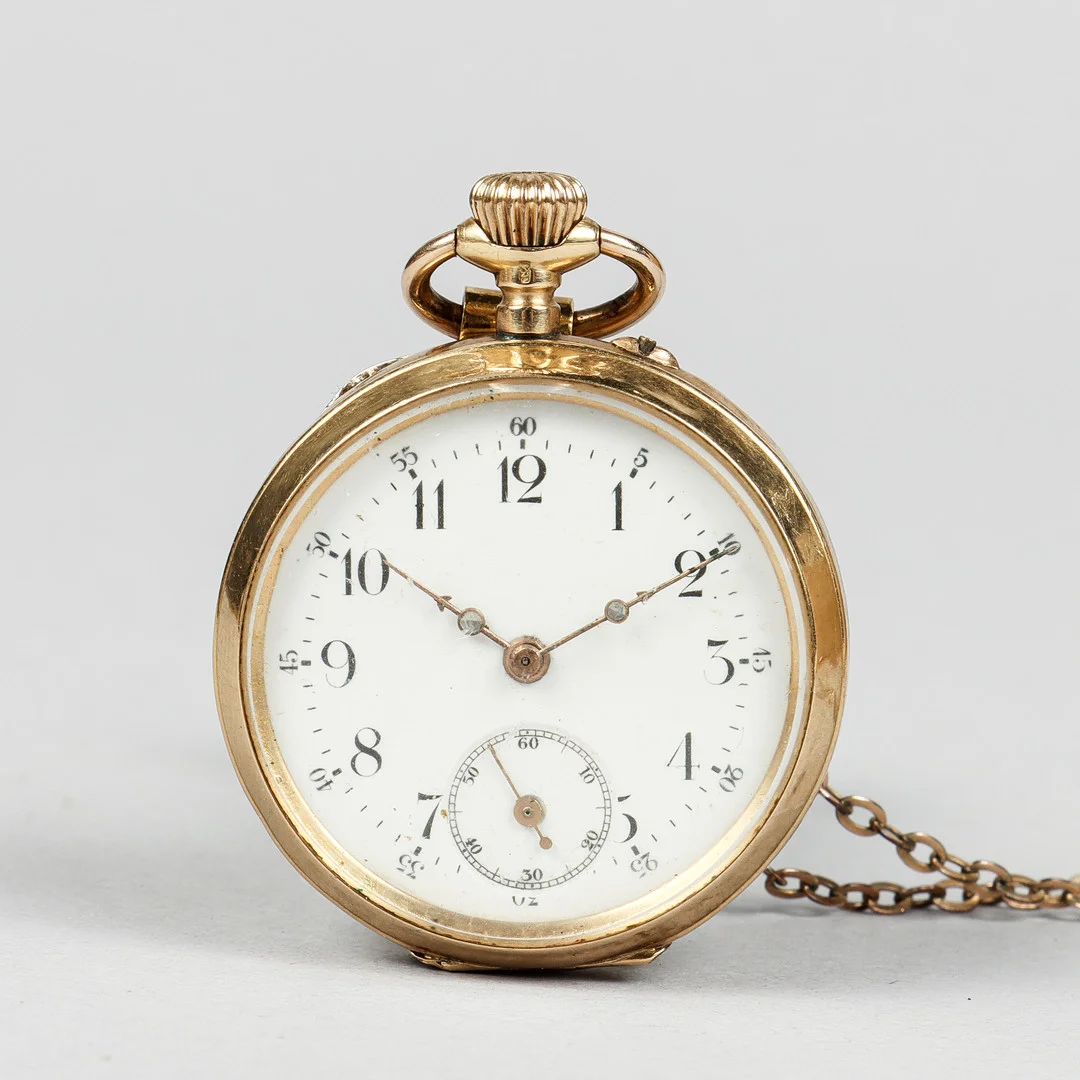 FICKUR "Mormorsur", boett i 18k guld. — Pocket & Stop Watches — Karlstad Hammarö Auktionsverk